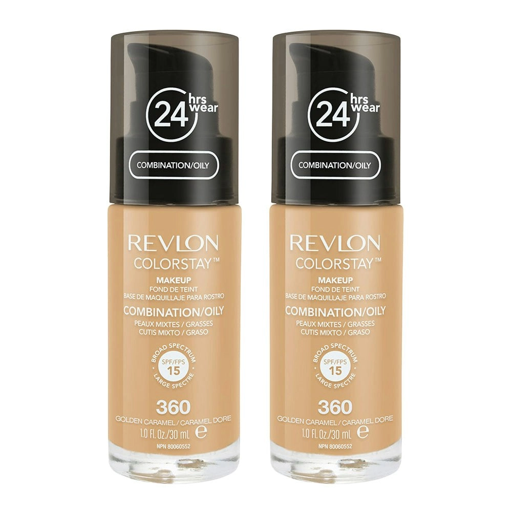 Revlon Colorstay Makeup Combination/ Oily Skin 30ml 360 Golden Caramel - 2 Pack