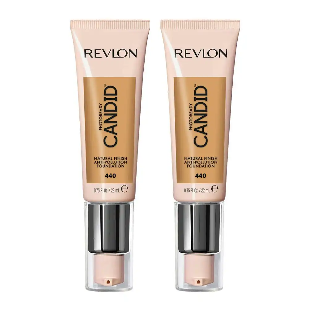 Revlon Photoready Candid Natural Finish Anti-pollution Foundation 22ml 440 Caramel - 2 Pack