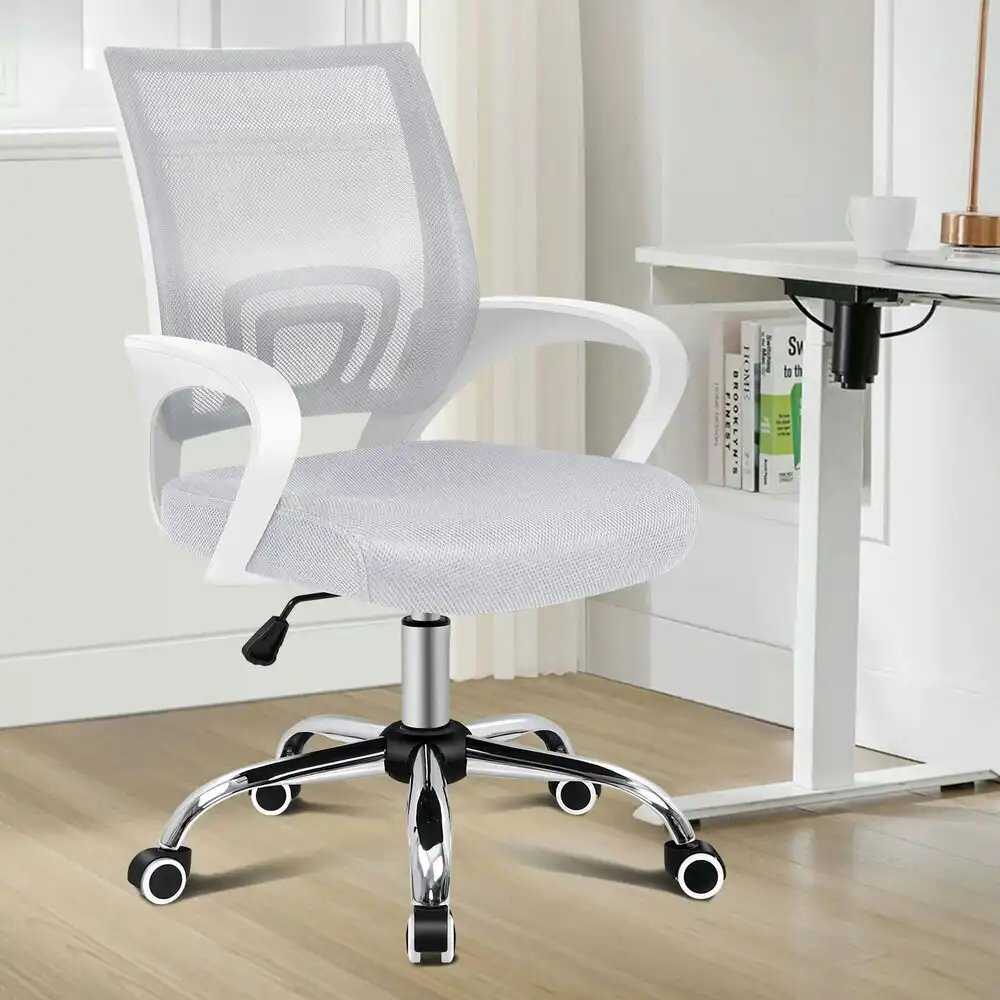 Alfordson Mesh Office Chair Mid Back Grey White