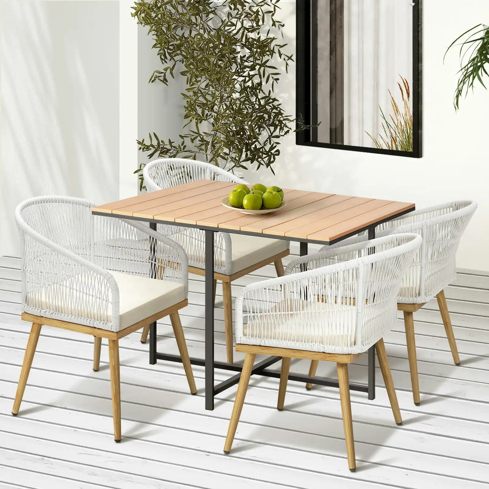 Livsip Outdoor Dining Set Furniture Table Chairs Patio Bistro Setting 5 Piece