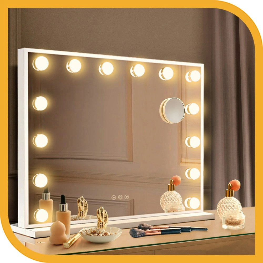 Simplus LED Makeup Mirror Hollywood Light Stand Wall Mounted Vanity Mirrors Decor Dimmable 12 Bulbs