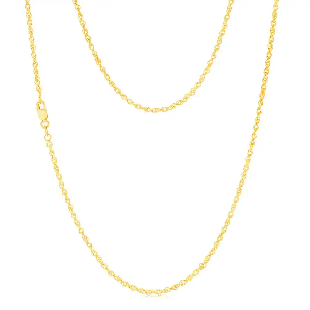 9ct Yellow Gold Silver-filled Fancy 45cm Chain
