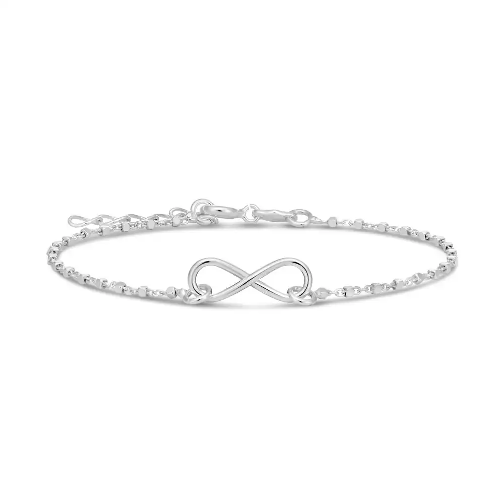 Sterling Silver 18.5cm Infinity Bracelet