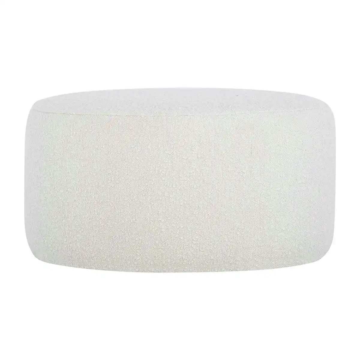 Memphis Boucle Round Ottoman (White)