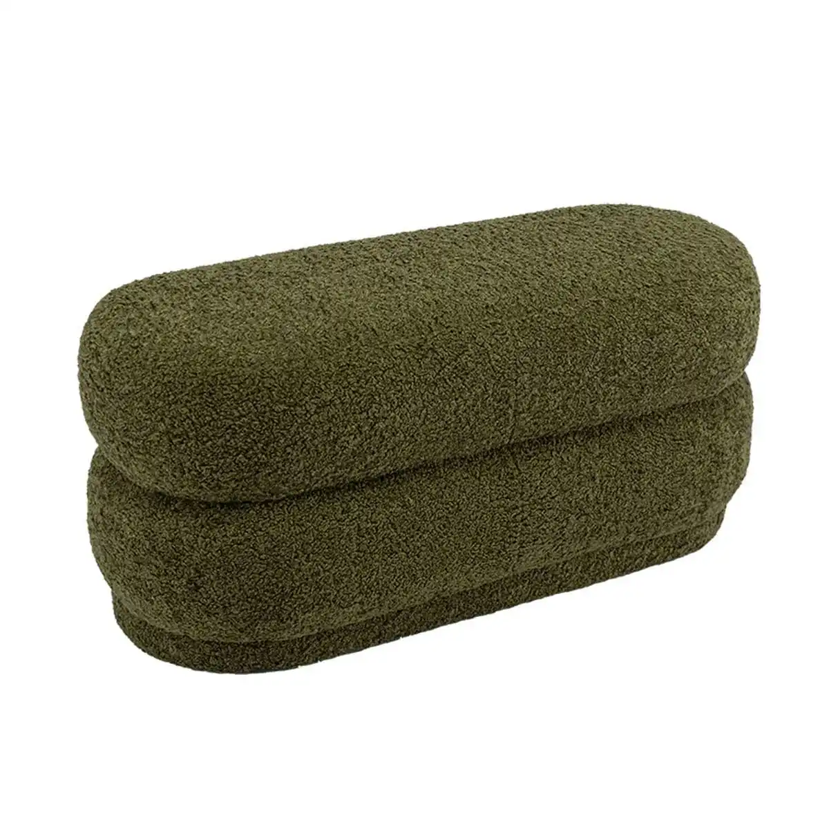 Astrid Fur Ottoman (Olive)