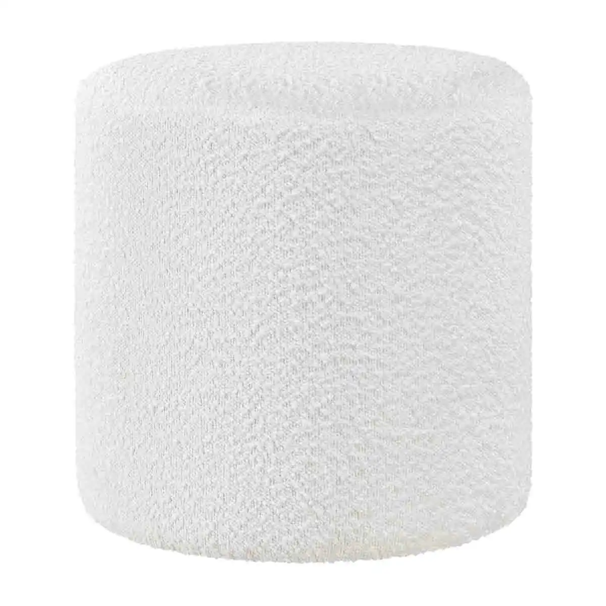 Juliette Boucle Ottoman (40cm, White)