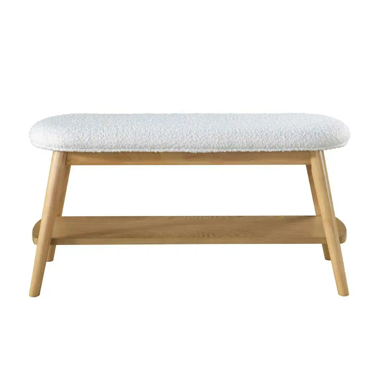 Poppy Boucle Bench (Oak, White)