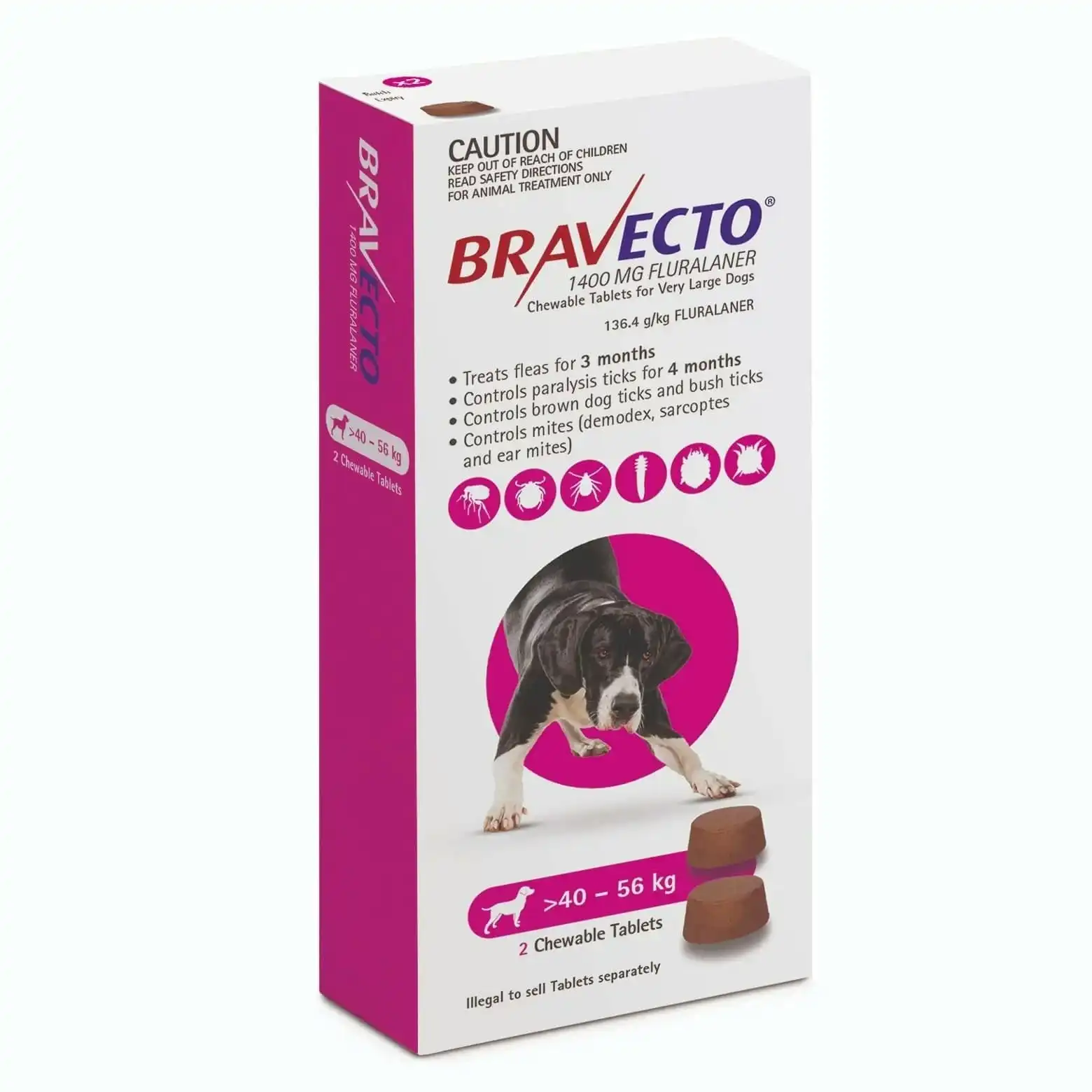 Bravecto Chews for Extra Large Dogs (Pink) - SHORT DATED