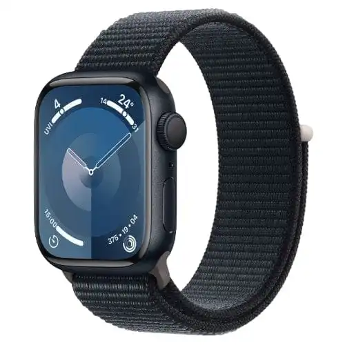 Apple Watch Series 9, MR8Y3 GPS 41mm Midnight Aluminium Case with Sport Loop