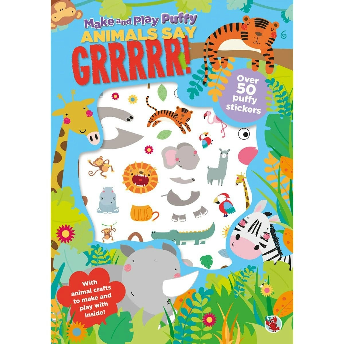 Laughing Lobster Puffy Stickers: Animals Say Grrr