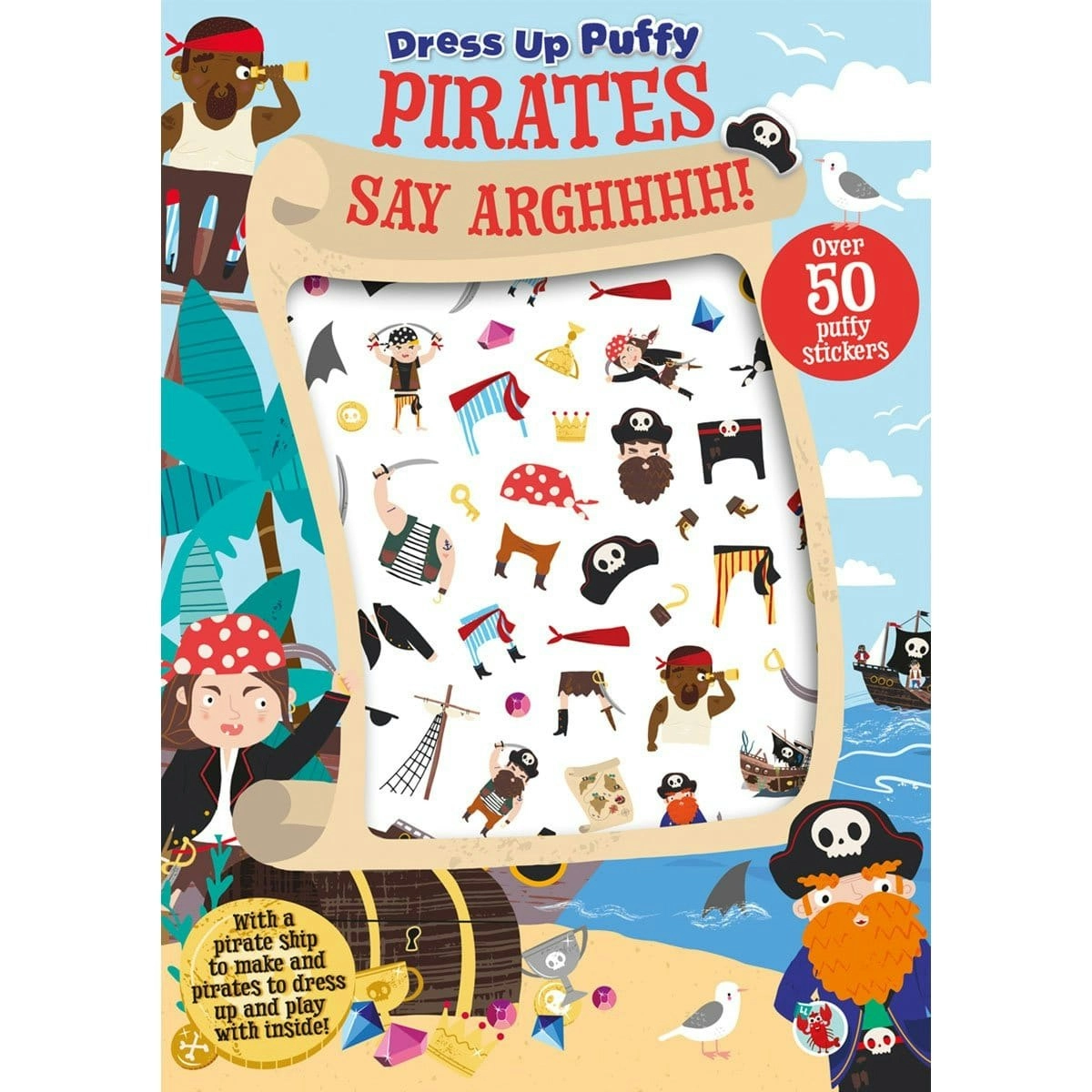 Laughing Lobster Puffy Stickers: Pirates Say Arghh