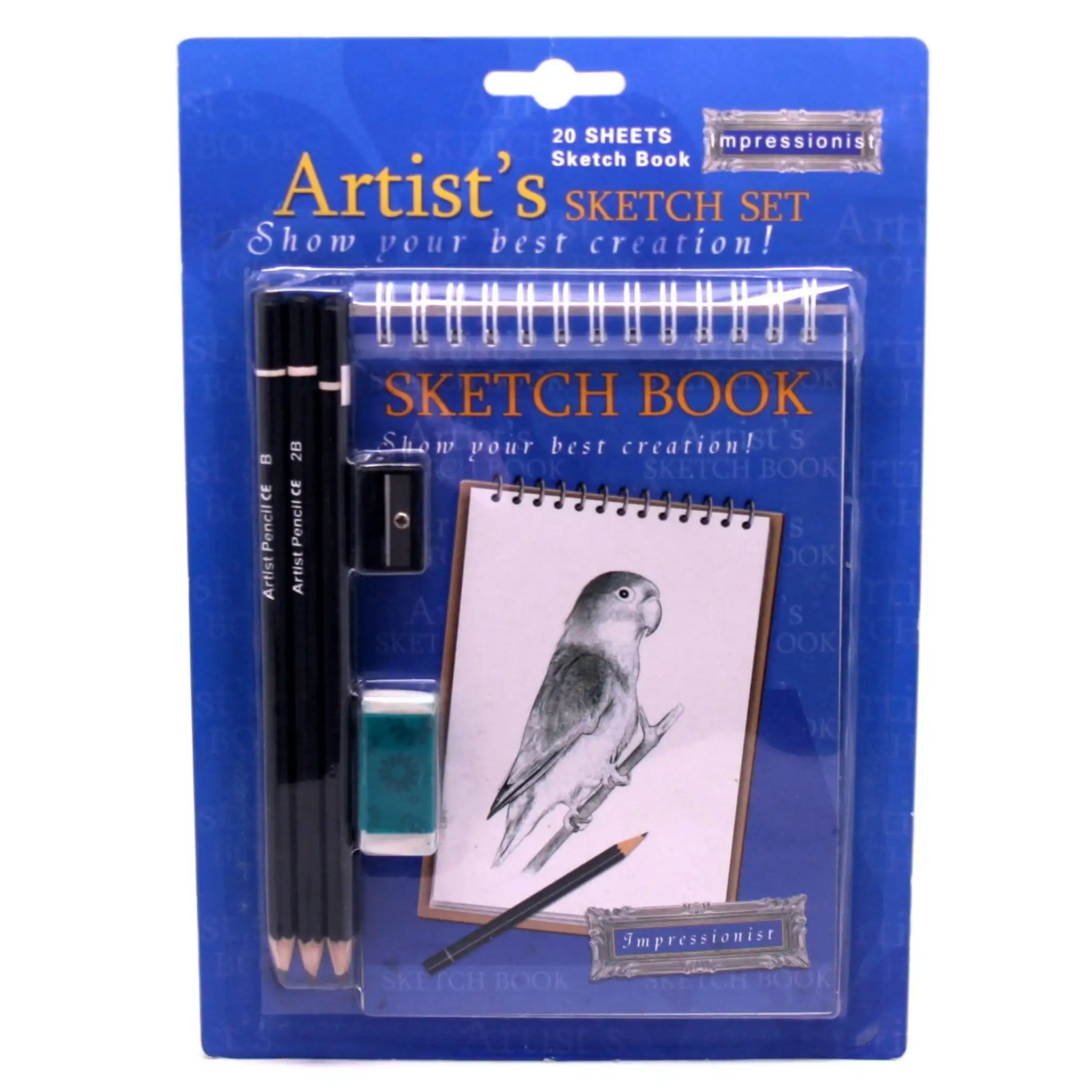 Promotional Small Artist Sketch Book With Pencils, Eraser And Sharpener