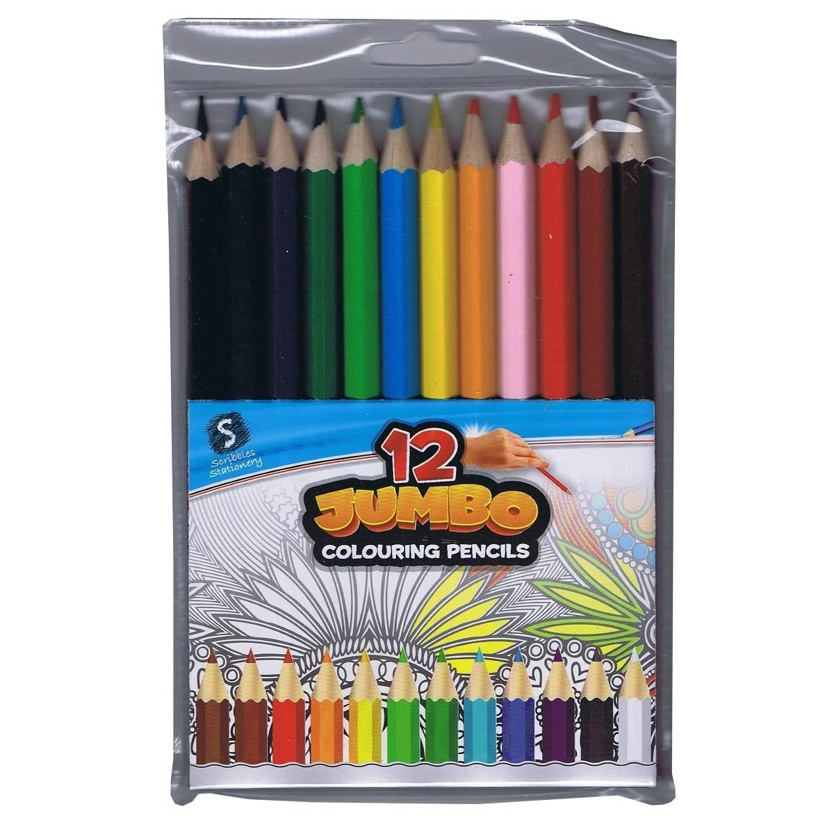 Scribbles Stationery 12 Jumbo Colouring Pencils