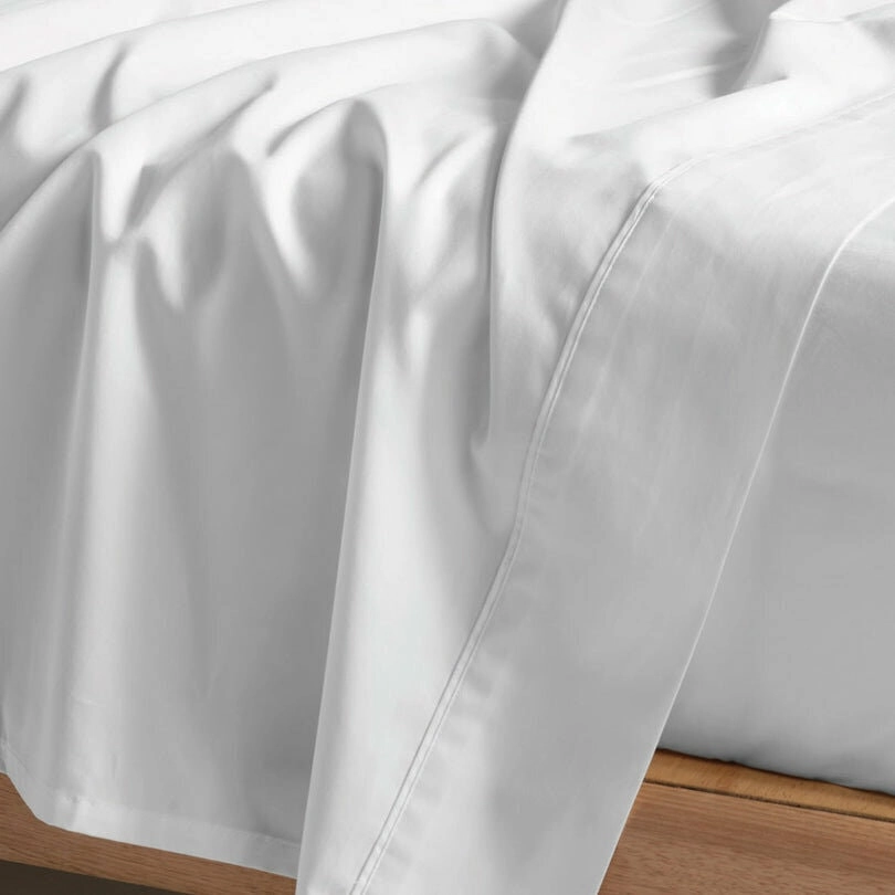 Linen House Augusta 500TC White King Flat Sheet