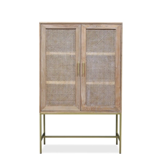 Winnipeg & Sons Aranga Timber & Rattan Cabinet