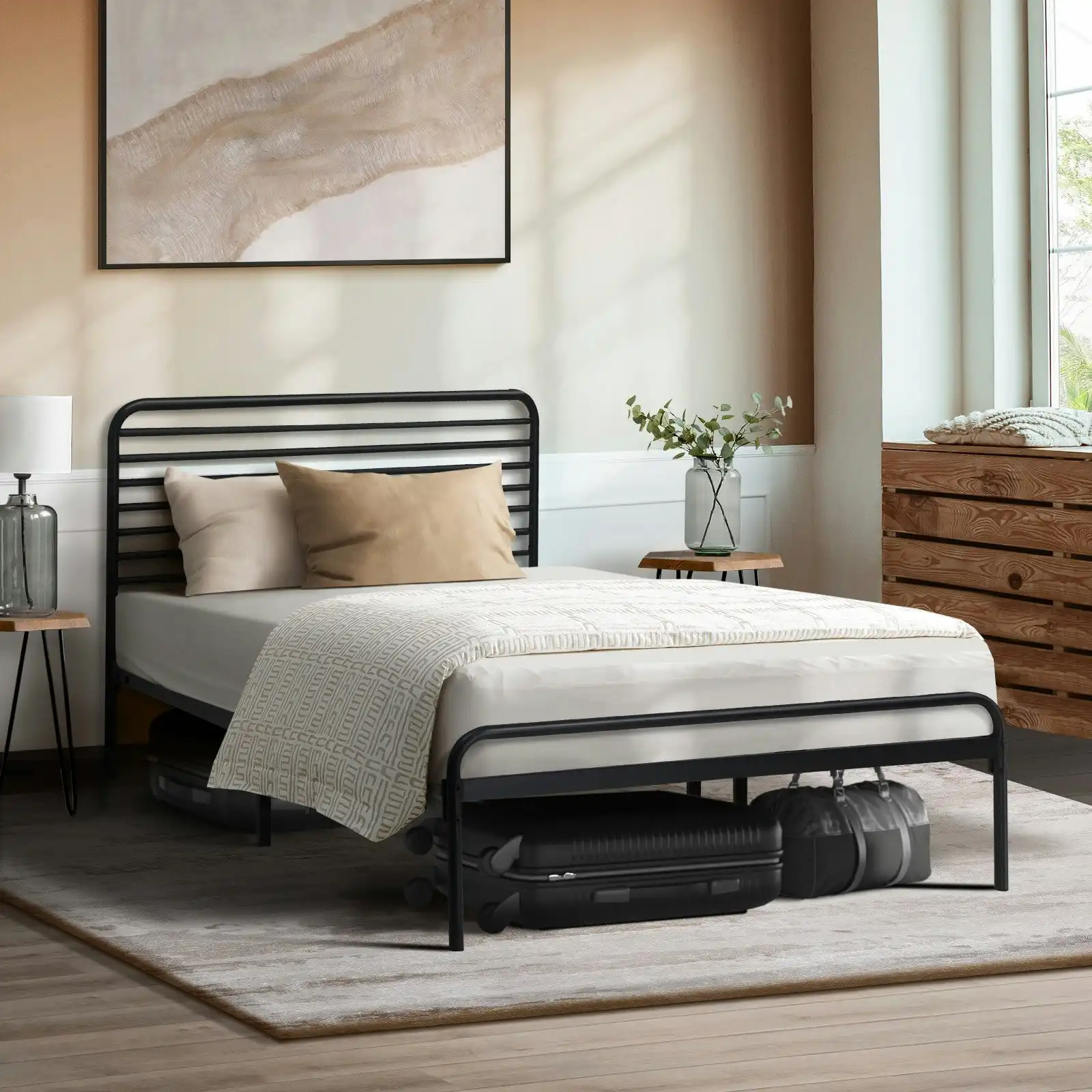 Oikiture Metal Bed Frame King Single Size Beds Platform
