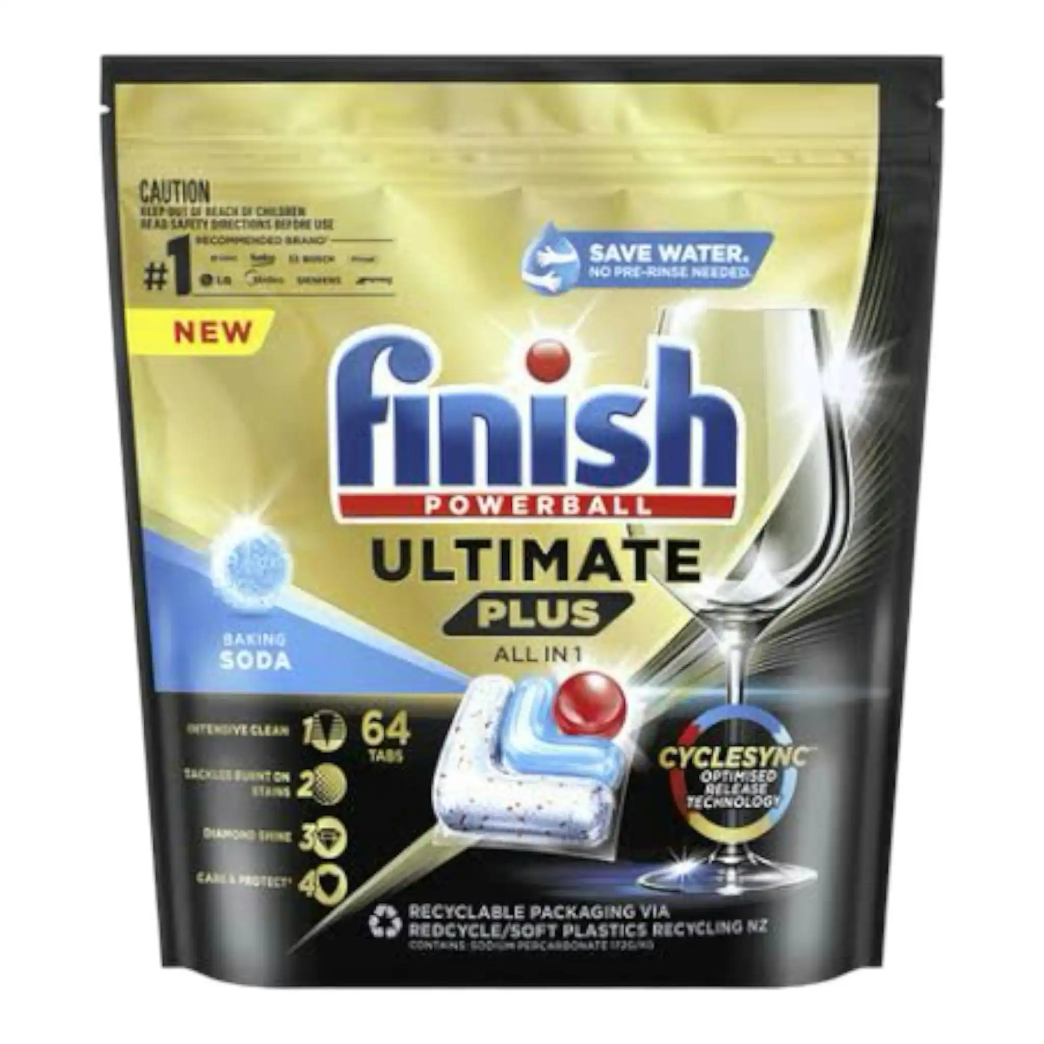 Finish Ultimate Plus All In 1 Baking Soda 64 pack