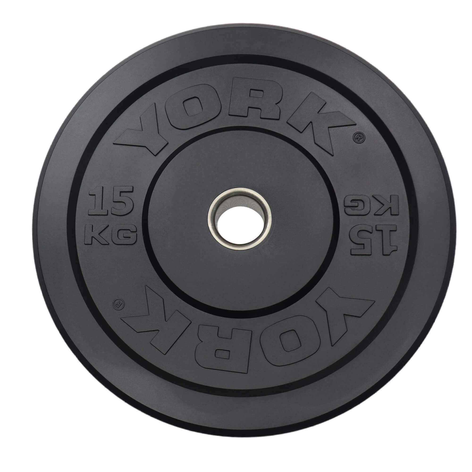 York Fitness 15KG Black Rubber Training Bumper Plate