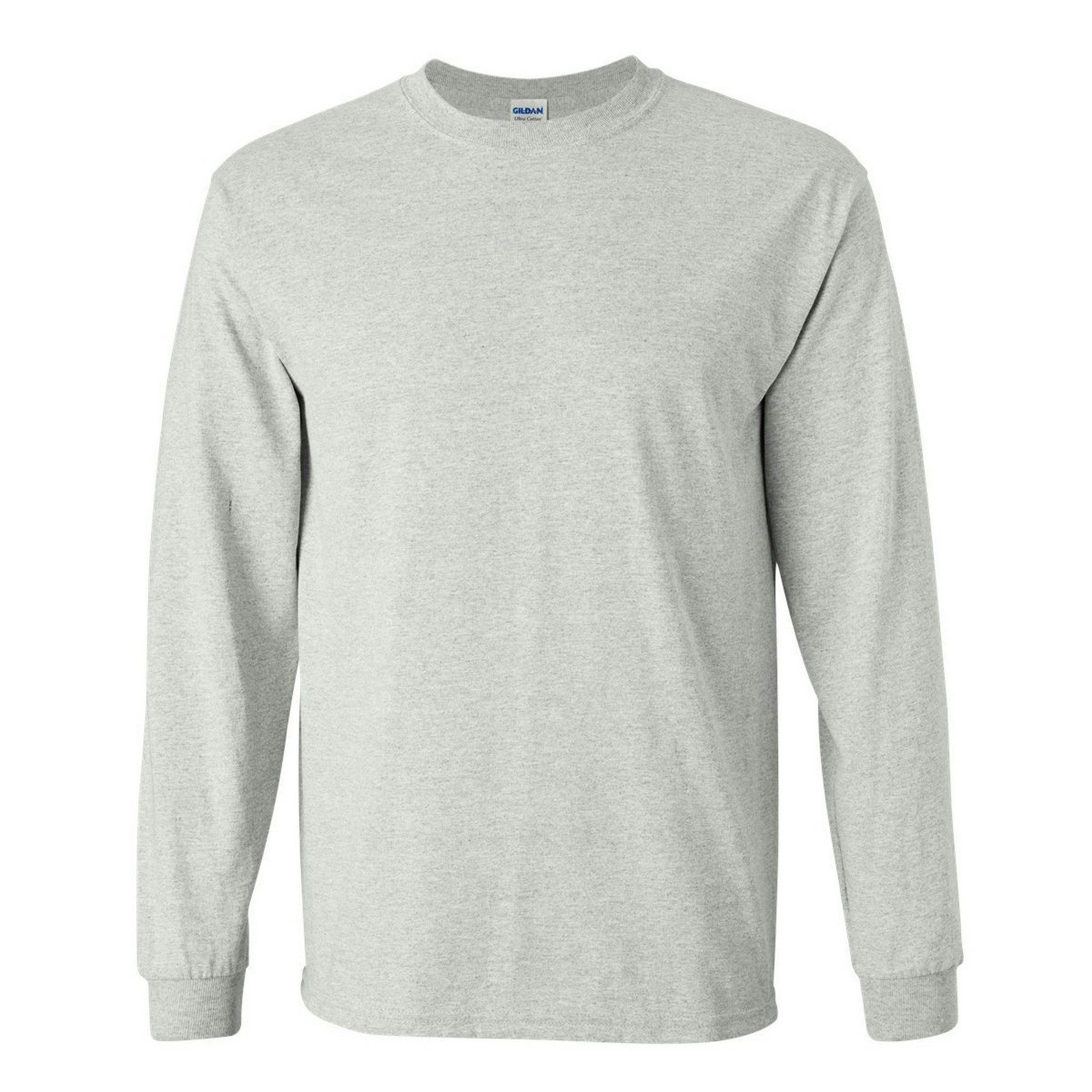 Gildan Mens Plain Crew Neck Ultra Cotton Long Sleeve T-Shirt