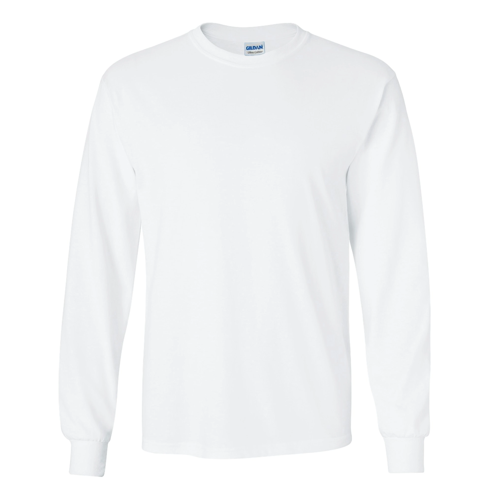 Gildan Mens Plain Crew Neck Ultra Cotton Long Sleeve T-Shirt