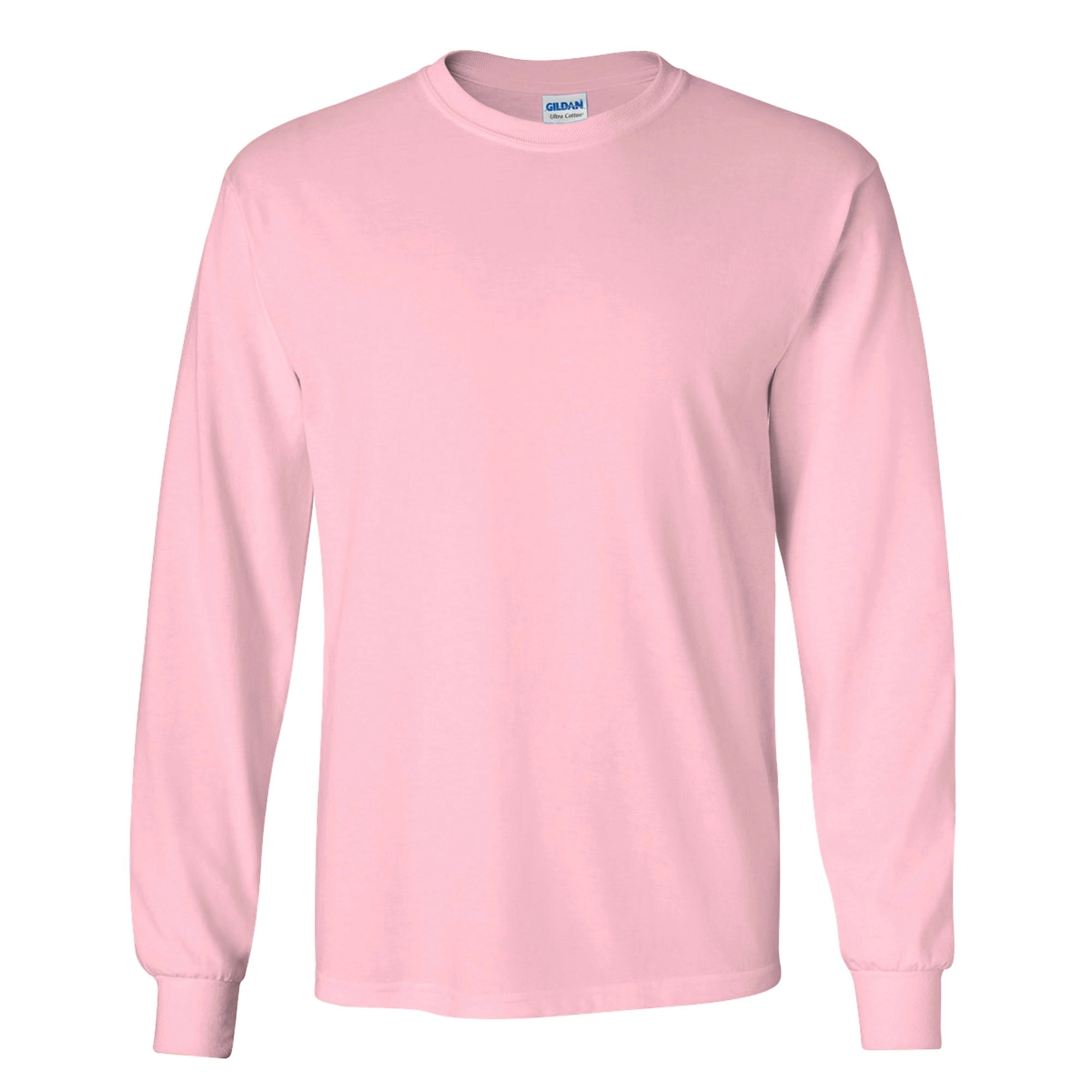 Gildan Mens Plain Crew Neck Ultra Cotton Long Sleeve T-Shirt