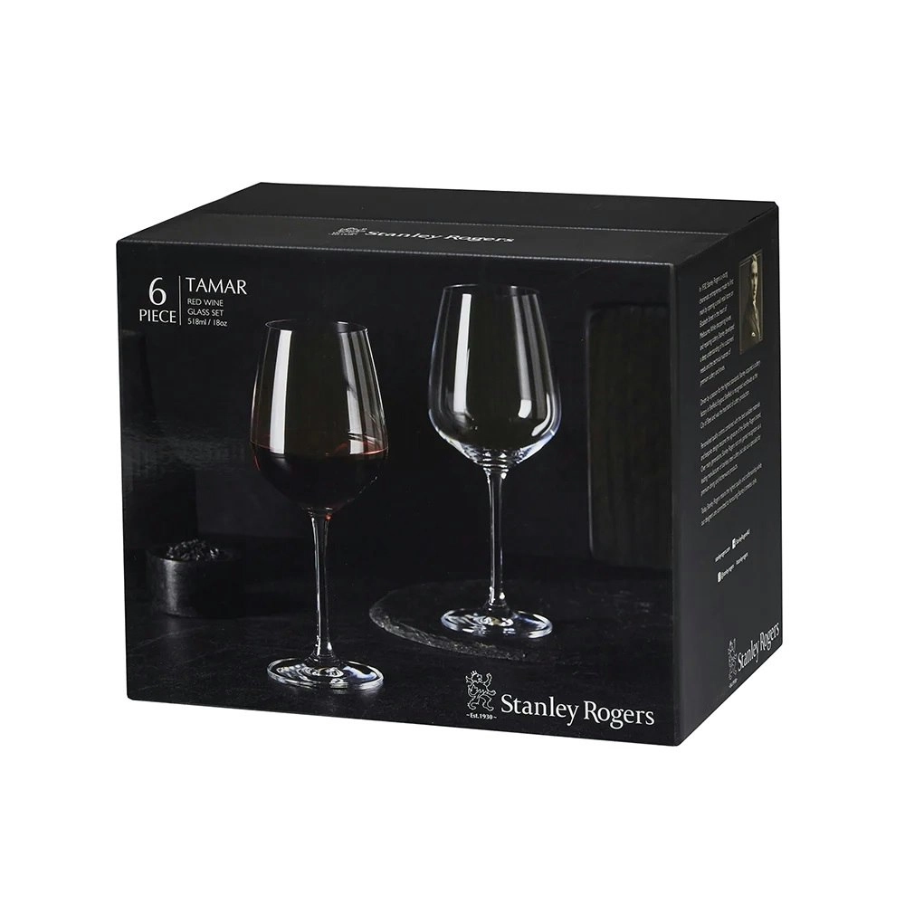 Stanley Rogers TAMAR RED WINE GLASSES 518ml SET 6