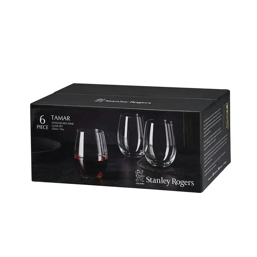 Stanley Rogers TAMAR STEMLESS RED WINE GLASSES 553ml SET 6