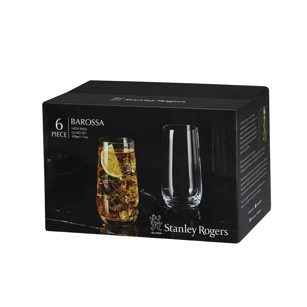 Stanley Rogers BAROSSA HIGH BALL GLASSES  478ml SET 6