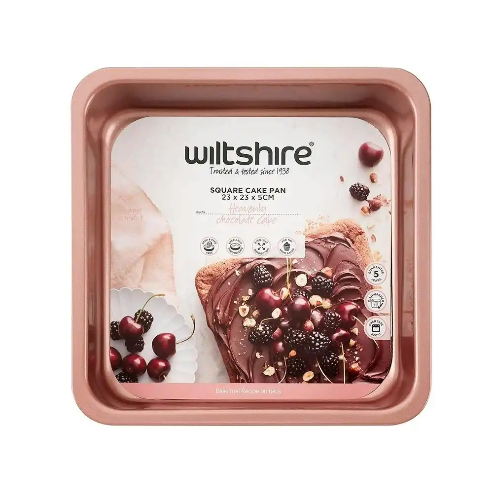 Wiltshire ROSE GOLD NON STICK SQUARE CAKE PAN 23cm