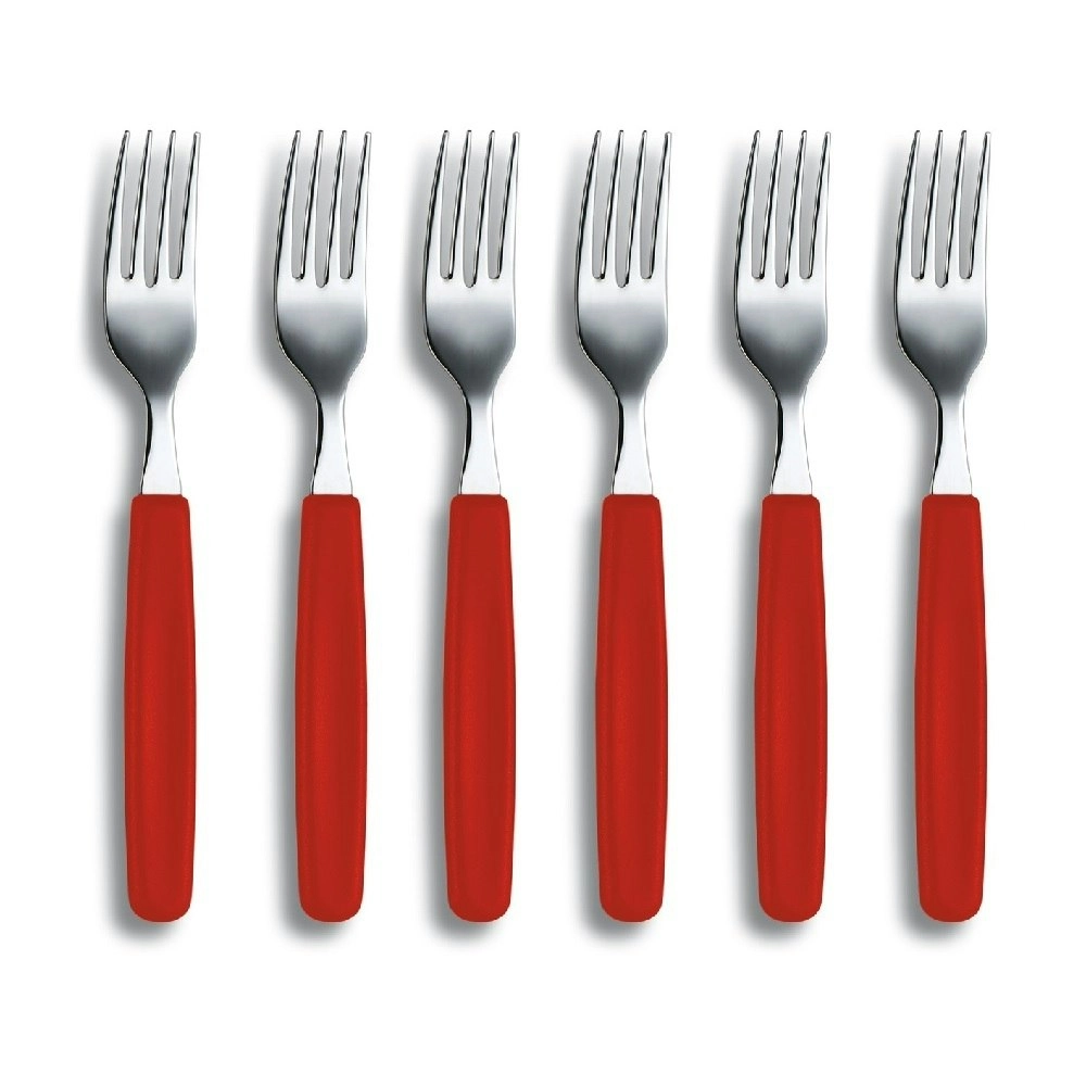 Victorinox Red Table Fork   Set 6