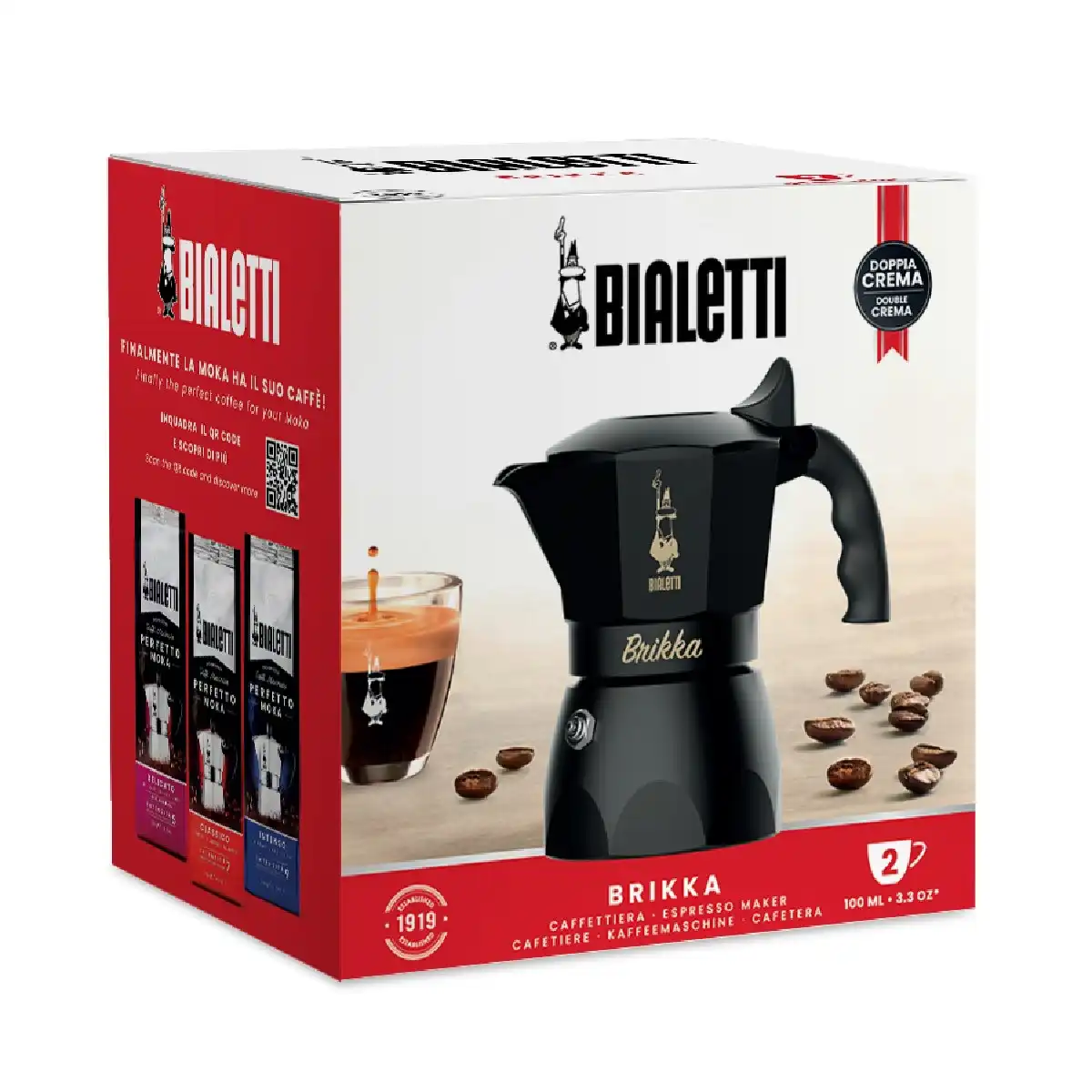Bialetti Brikka 2 Cup Espresso Maker Black