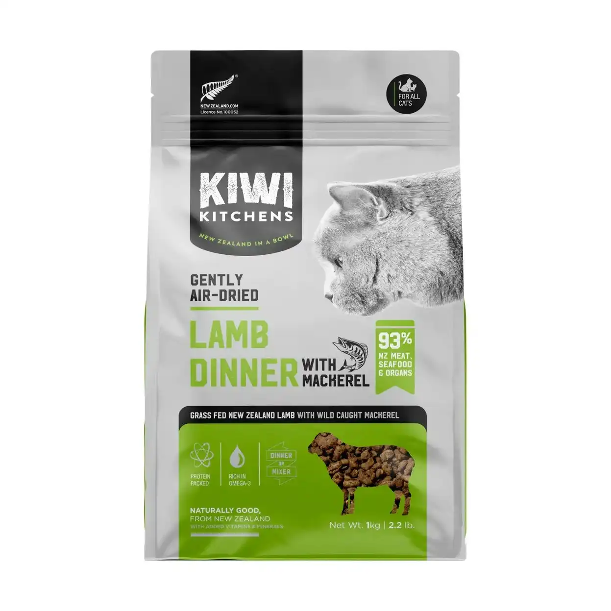 Kiwi Kitchens Lamb Dinner With Mackerel Air Dried Cat Food 1kg
