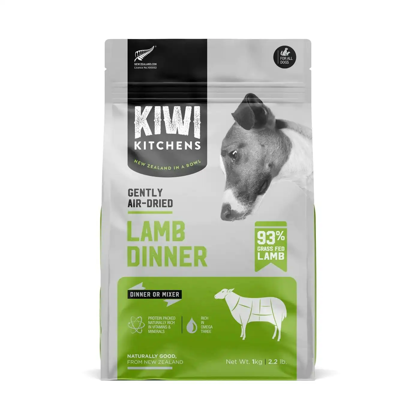 Kiwi Kitchens Lamb Dinner Air Dried Dog Food 1kg