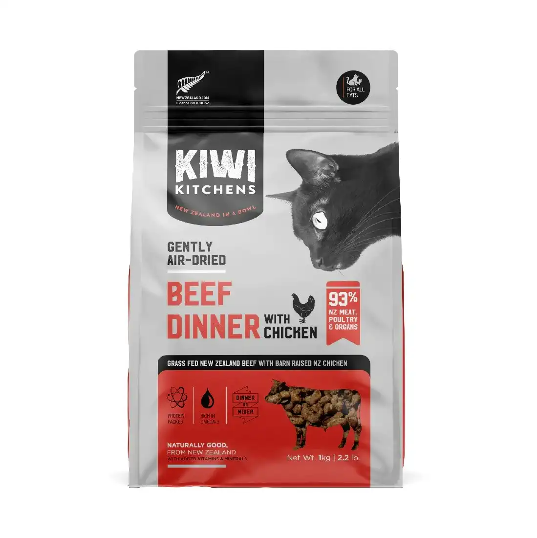 Kiwi Kitchens Air Dried Beef with Chicken Cat Dinner 1kg