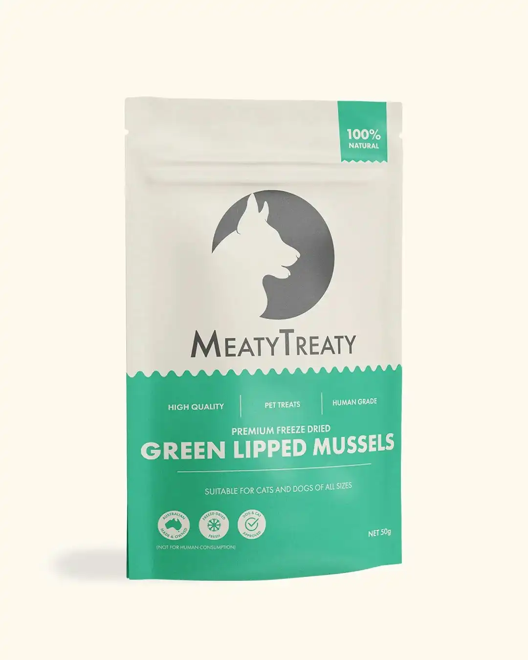 Meaty Treaty Freeze Dried New Zealand Green Lipped Mussels Cat & Dog Treats 50g