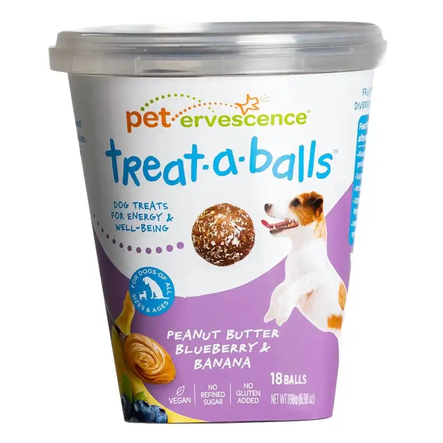 Petervescence Treat A Balls Peanut Butter Berry And Banana Dog Treats 198g