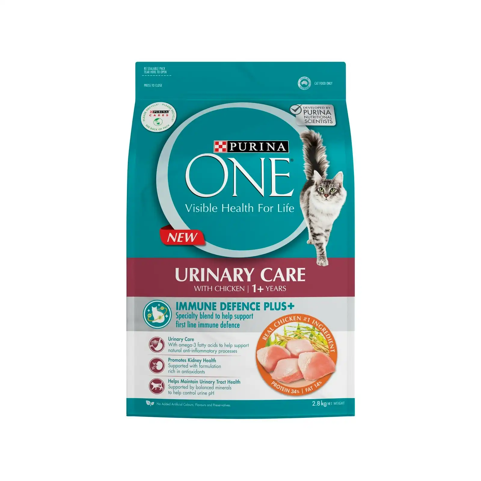 Purina One Adult Urinary Care Chicken Cat Dry Food 2.8kg