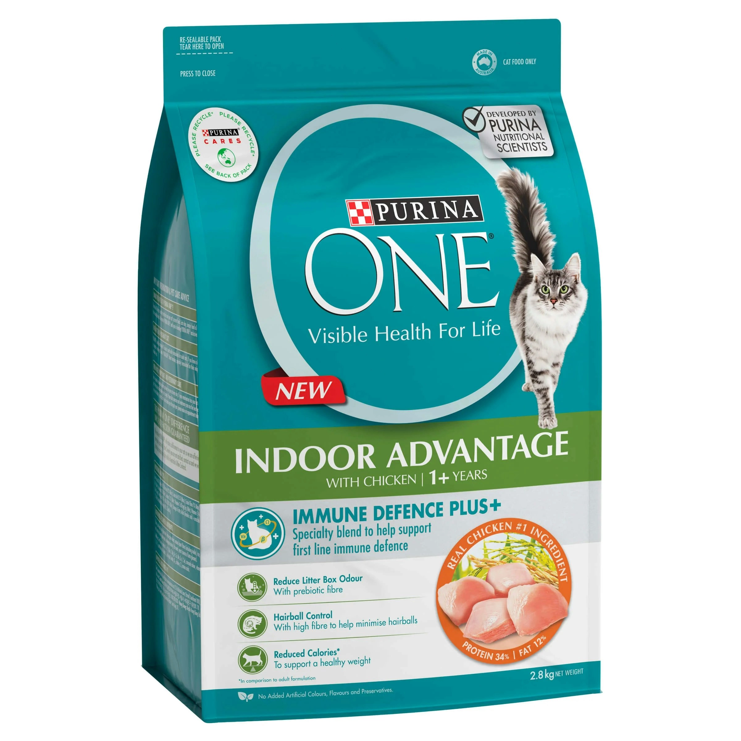 Purina One Adult Indoor Chicken Dry Cat Food 2.8kg