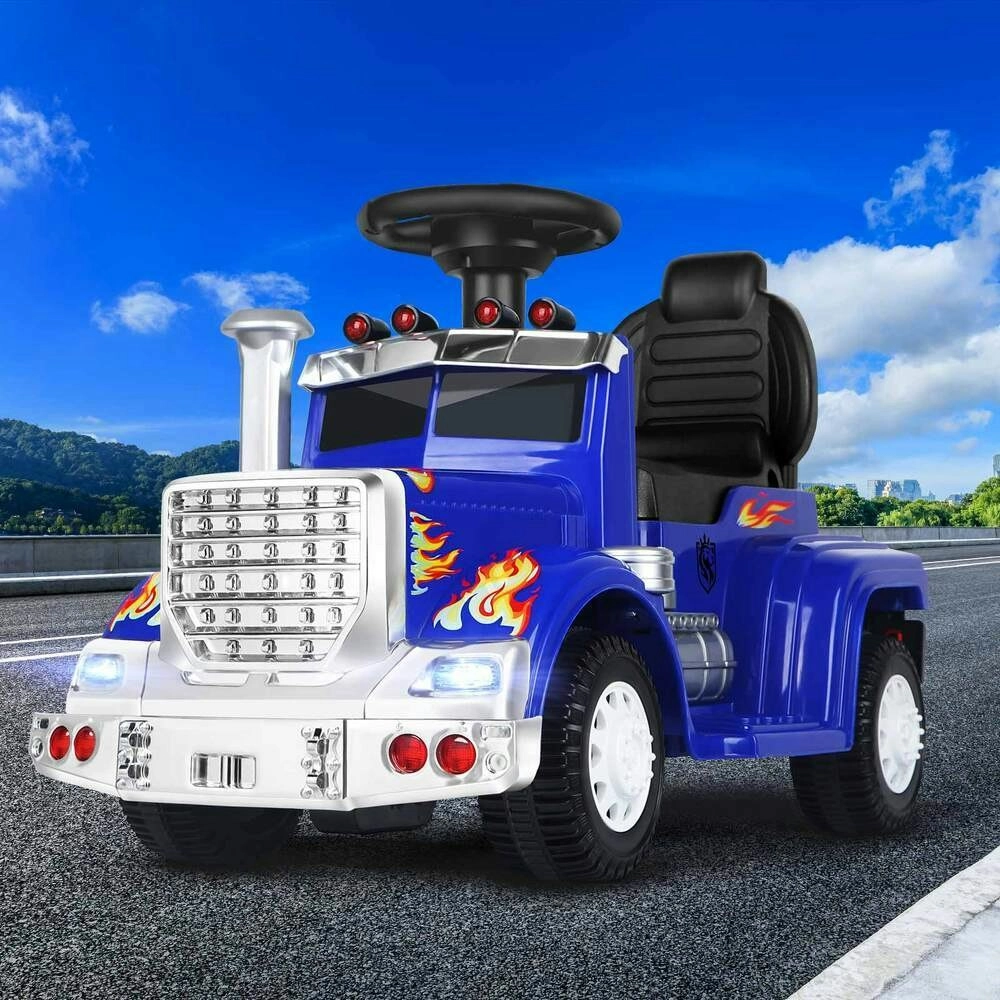 Alfordson Ride On Car Kids Electric Toy Truck 25W Motor w/ LED Lights Blue