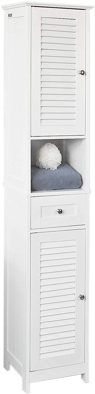 Freestanding Tall Bathroom Cabinet 170 x 32 x 30 cm (White)