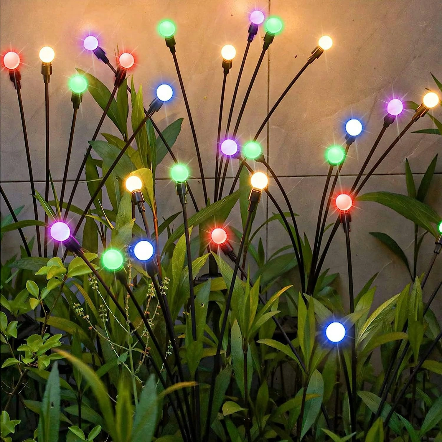 Solar Firefly Lights Outdoor, Waterproof Starburst Swaying Garden, Decorative Lights Yard Patio Pathway Decoration Color Light