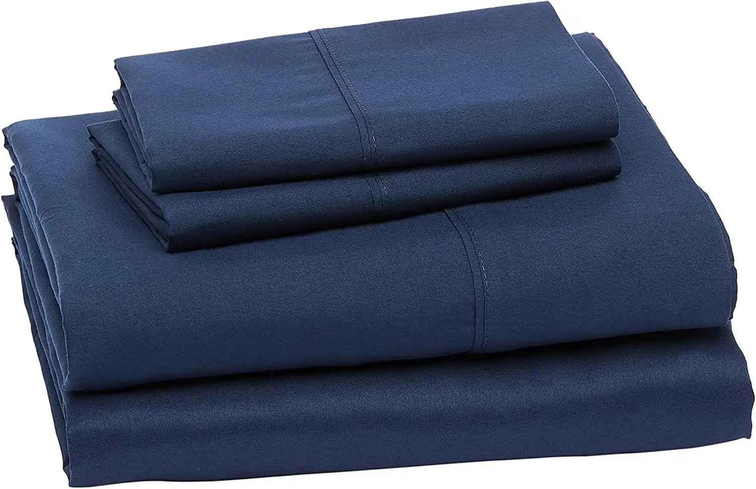 King Size Navy Blue Microfiber Bed Sheet Set, Lightweight Super Soft Easy Care, 36cm Deep Pockets