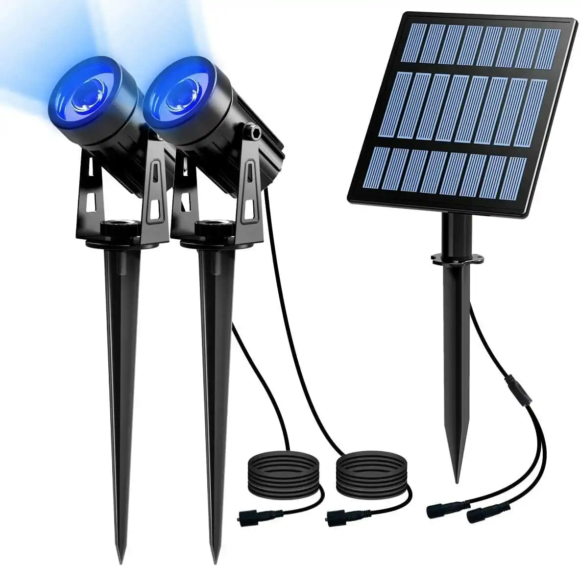 Outdoor Solar Spot Lights LED, 2in1 Landscape Spotlight Blue IP65 Waterproof Security Light