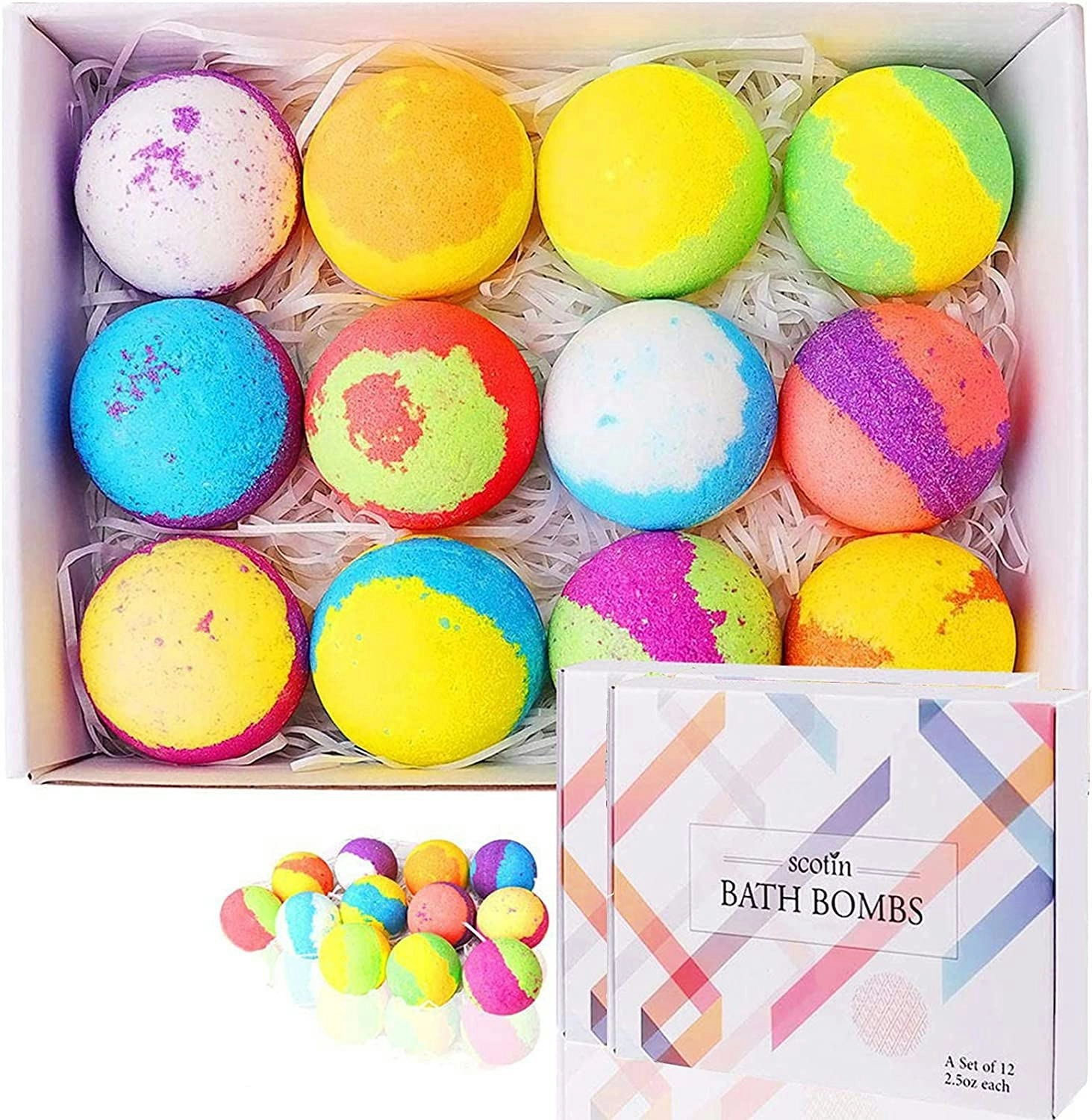 24 Pcs Handmade Bath Bombs Set with natural essential oil