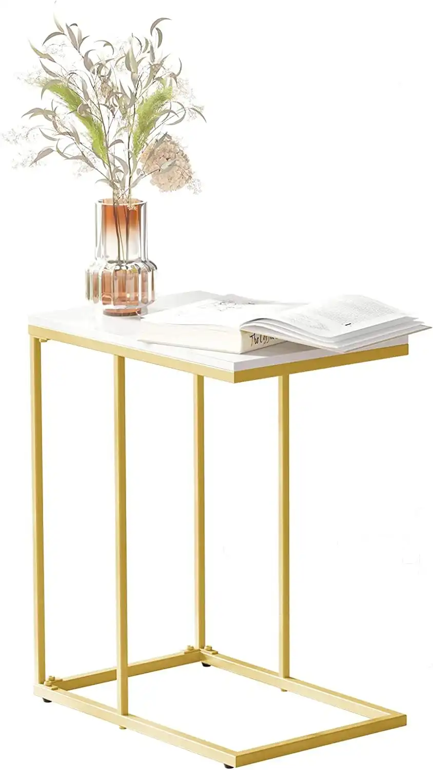 C shape Bedside table, Marble (Gold)