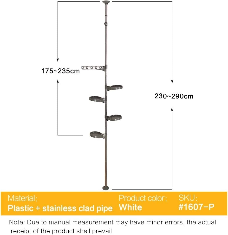 5-Layer Tension Pole Plant Stand Indoor Metal Flower Display Rack Space Saver