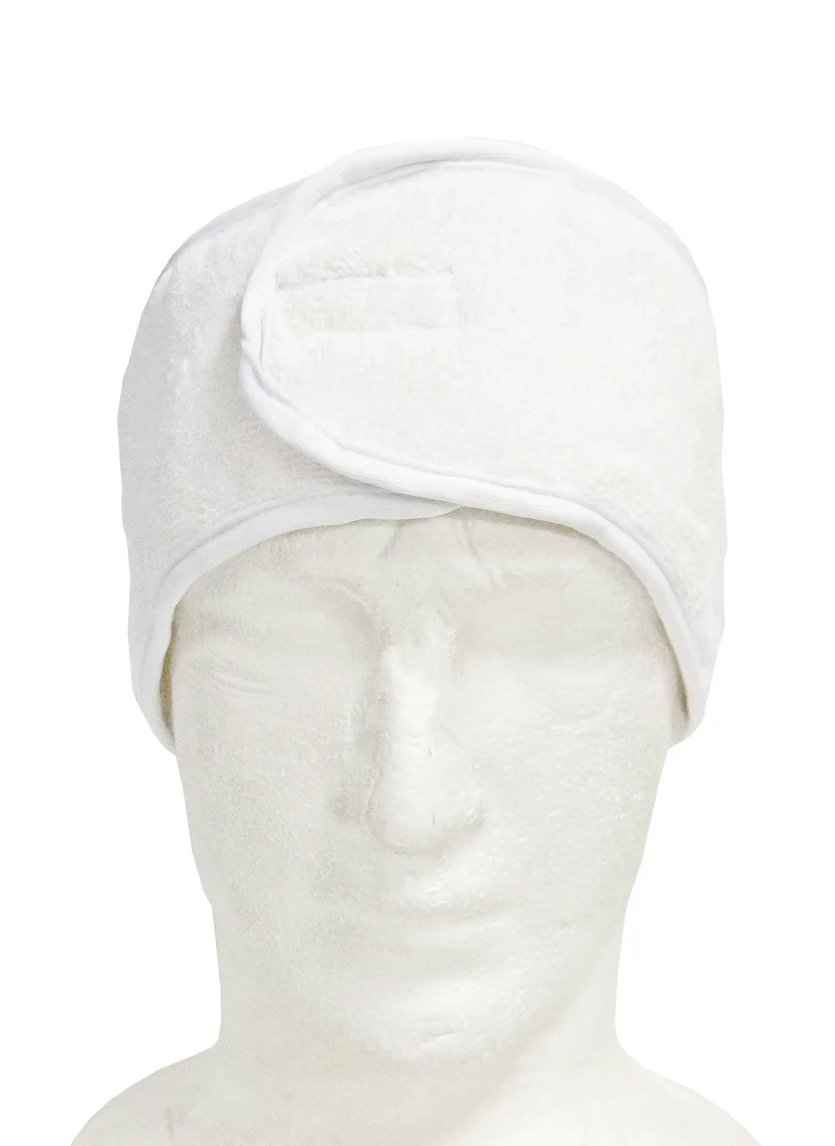 Sofeel Headbands, Cotton Terry Towel White Adjustable Easy Fastening 10x67cm