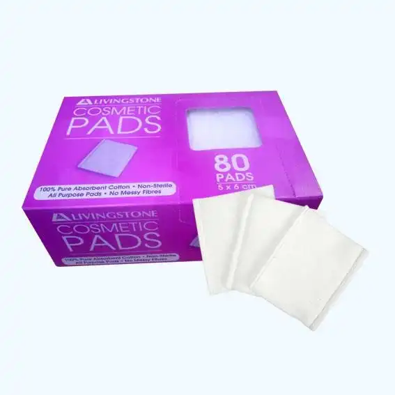 Livingstone Cosmetic Pad Square Cotton 80 Bag x24