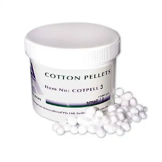 Livingstone Cotton Pellets, Size 3, 5/32 Inch Diameter, 4mm, 4g, Small, Made from Germany, 1100/Pail