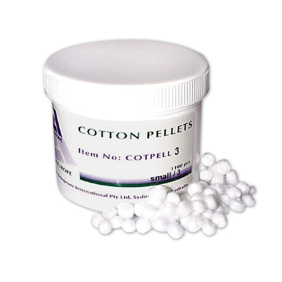 Livingstone Cotton Pellets, Size 3, 5/32 Inch Diameter, 4mm, 4g, Small, Made from Germany, 1100/Pail